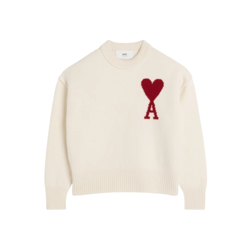 Pull Ami blanc col rond